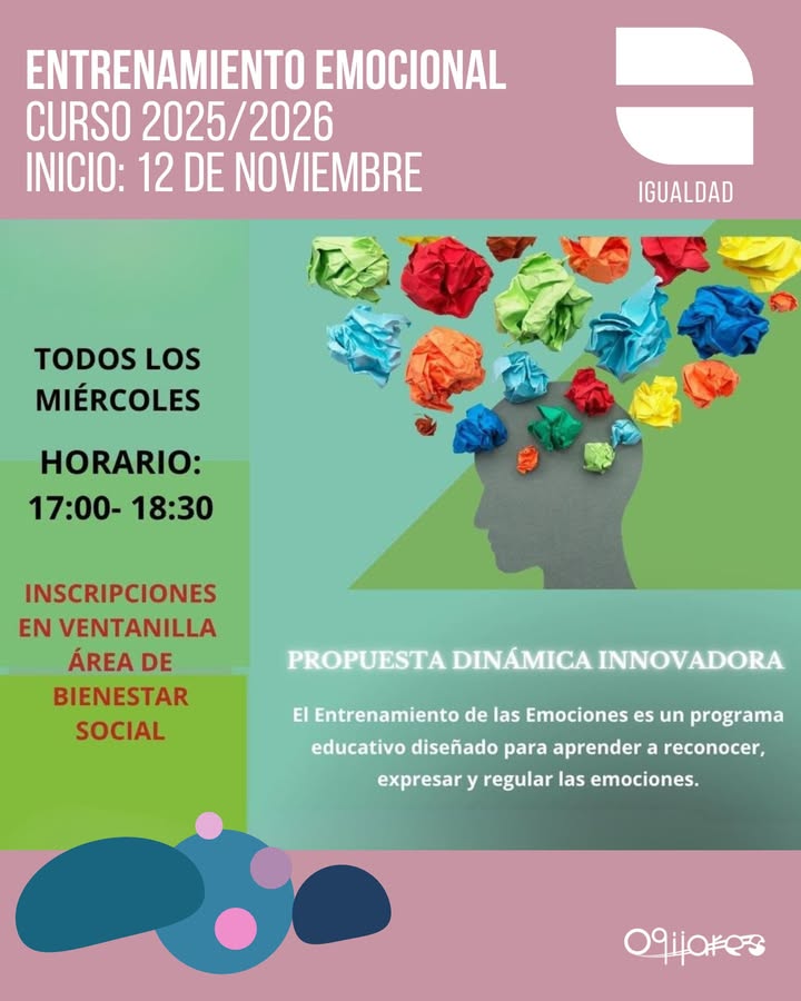 🧠 Taller de Entrenamiento Emocional · Curso 2025/2026  
  
Una propuesta dinámica e innovadora para reconocer, expresar y trabajar las emociones d...