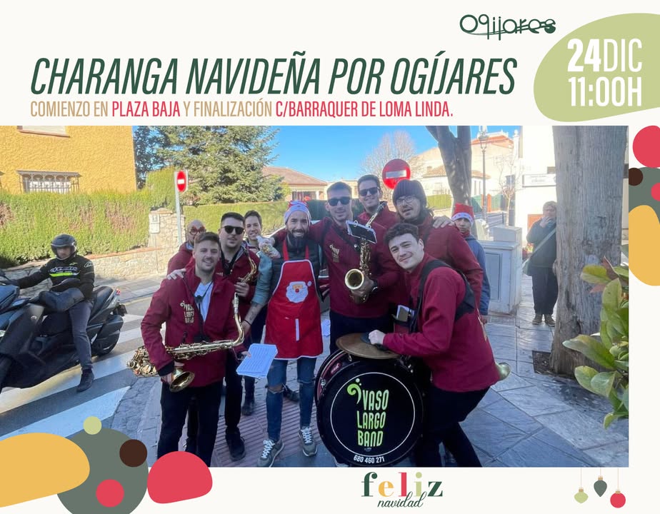 🎺🎄 ¡La música vuelve a llenar Ogíjares en Nochebuena! 🎄🎺  
  
El miércoles 24 de diciembre celebramos una mañana mágica con nuestra Charanga Na...