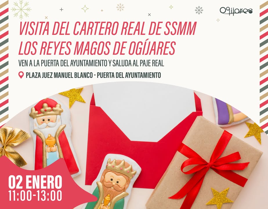 💌👑 El Cartero Real llega a Ogíjares para recoger las cartas de los peques y hacerles llegar su magia a SS.MM. Los Reyes Magos.  
Una mañana llena...