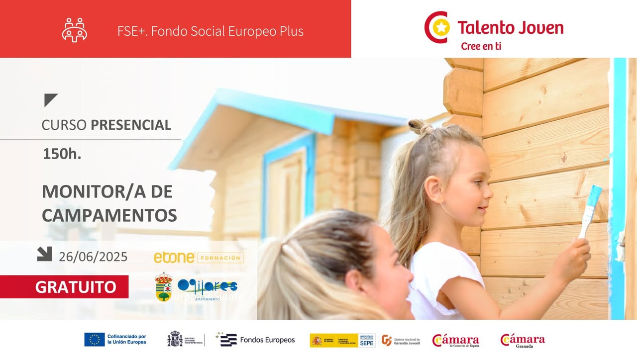 🎒 Curso GRATUITO de Monitor de Campamentos
¿Tienes entre 16 y 29 años y te gustaría formarte como monitor de campamentos?
🎯 Con la col... 🎒 Curso GRATUITO de Monitor de Campamentos
¿Tienes entre 16 y 29 años y te gustaría formarte como monitor de campamentos?
🎯 Con la col...