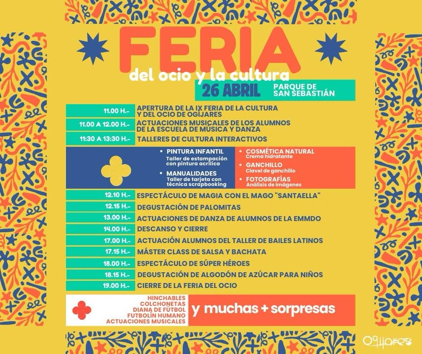 IX Feria de la Cultura y del Ocio de Ogíjares
🚨🚨 ¡¡MAÑANA!! 🚨🚨
Te esperamos en la IX Feria del Ocio para disfrutar de una jornada pe... IX Feria de la Cultura y del Ocio de Ogíjares
🚨🚨 ¡¡MAÑANA!! 🚨🚨
Te esperamos en la IX Feria del Ocio para disfrutar de una jornada pe...