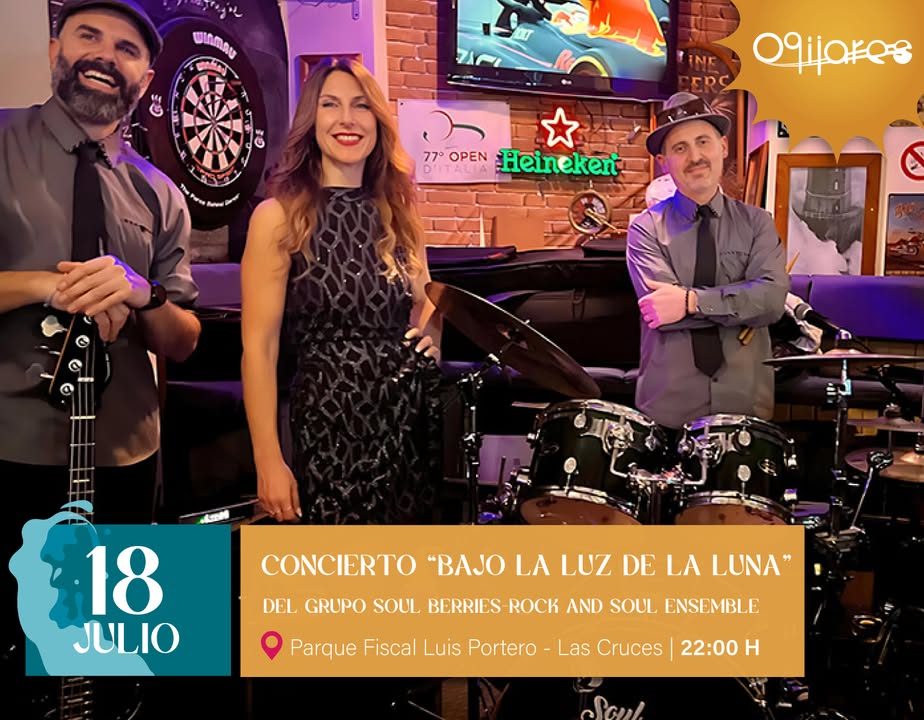 🎸 Concierto “Bajo la luz de la luna”  
  
Viernes 18 de julio  
  
El grupo Soul Berries – Rock and Soul Ensemble nos hará vibrar con su potente d...