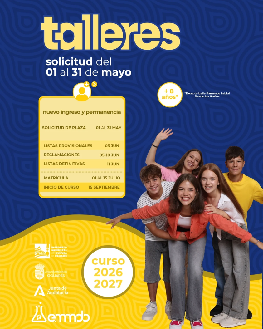 Abierto plazo de solicitudes para el curso 2026-2027 🟡Talleres de Música y Danza  🗓️Del 1 al 31 de mayo  🌐www.emmdo.o...