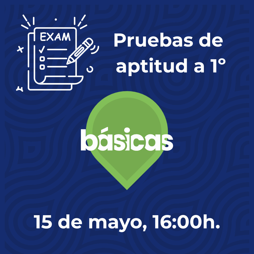 El viernes 15 de mayo a las 16:00 horas tendrán lugar las pruebas de aptitud a primer curso de Enseñanzas Básicas de Mús...