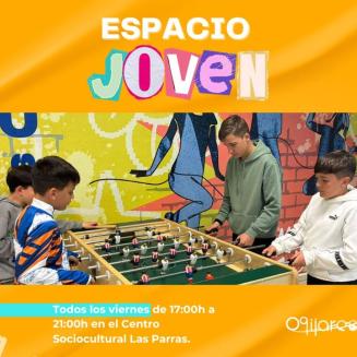 📢 Disfruta todos los viernes del Espacio Joven de Ogíjares  
  
Un punto de encuentro para nuestros jóvenes en el Centro Sociocultural Las Parras ...