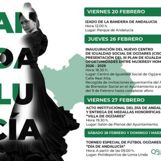 💚🤍 Especial “Andalucía Blanca y Verde” en Ogíjares 🤍💚  
  
Nuestro municipio se prepara para celebrar el Día de Andalucía con una programación ...