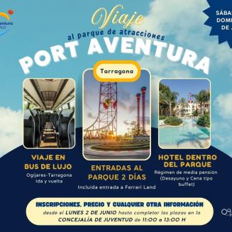🎢 ¡Nos vamos a PortAventura World!  
  
La Concejalía de Juventud y el Patronato de Cultura subvencionan un viaje al parque temático PortAventura ...