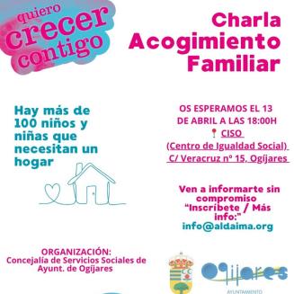 💙 Charla sobre Acogimiento Familiar: “Quiero crecer contigo”  
  
A través de la Concejalía de Servicios Sociales, organizamos esta charla informa...