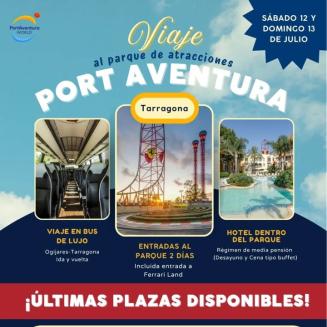 🎢 Última oportunidad para ir a PortAventura World  
  
‼️ÚLTIMAS PLAZAS ‼️  
  
La Concejalía de Juventud y el Patronato de Cultura subvencionan u...