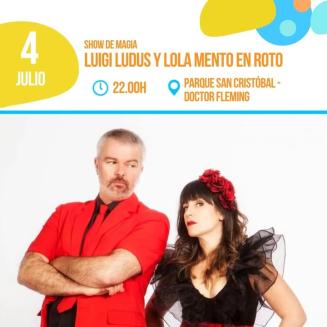 🎩 El Parque de San Cristóbal vuelve a convertirse en un escenario único con "Luigi Ludus y Lola Mento en Roto", un espectáculo lleno de magia, hum...