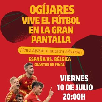 ¡Vive el fútbol con nuestra selección en Ogíjares!  
  
Este viernes 10 de julio, nos reunimos para animar juntos a España en los cuartos de final ...