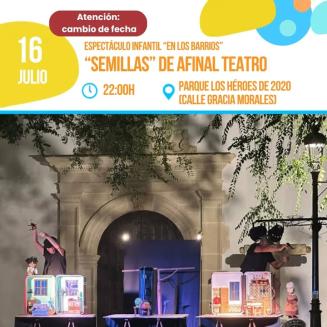 ⚠️🎭 Cambio de fecha – Teatro de títeres "Semillas"  
  
Informamos de que el espectáculo familiar "Semillas", de la compañía AFinal Teatro, se tra...