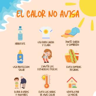 🌞 EL CALOR NO AVISA  
  
Desde la Concejalía de Protección Civil compartimos una serie de consejos para hacer frente a las altas temperaturas y mi...