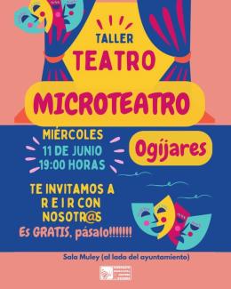 🎭 Taller de Microteatro  
  
🚨🚨 ¡¡HOY!! 🚨🚨  
  
Ven a descubrir el mundo del microteatro con este divertido taller. Una actividad dirigida por...