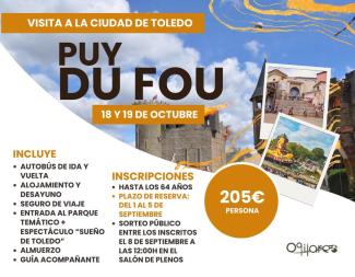 🚌✨ ¡Nos vamos de viaje a Toledo y al parque temático Puy du Fou!  
  
📅 18 y 19 de octubre  
Un plan inolvidable que incluye:  
✔️ Autobús ida y...