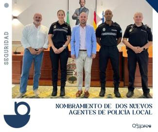 🟢🚓 Después de un largo proceso selectivo, se ha procedido a nombrar funcionarios en prácticas a dos nuevos agentes de policía local.  
  
👉 A pa...