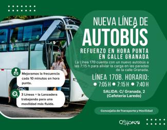 🚍 Refuerzo en la Línea de Autobús – Carretera de Granada 🚍  
  
Desde el Ayuntamiento de Ogíjares informamos a nuestros vecin@s que, con el objet...