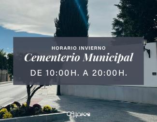 🕯️ Horario de invierno del Cementerio Municipal de Ogíjares 🌿  
  
Informamos a todos los vecinos y vecinas que, con la llegada del horario de inv...