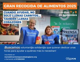 💛✨ ¡Tú puedes ser la diferencia en la Gran Recogida de Alimentos 2025! ✨💛  
  
Buscamos voluntarios y voluntarias solidarios que quieran dedica...