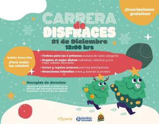 🥸 ¡Llega la esperada carrera de disfraces a nuestro pueblo!  
📆 21 de diciembre  
⏰ 12:00h  
📍 Salida desde Plaza Alta  
👩‍👧‍👦 PARA TODAS LA...