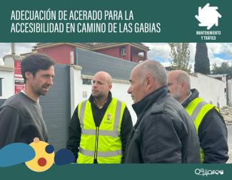 🚧 Visita a las obras de adecuación de acerado para la accesibilidad en Camino de Las Gabias.  
  
Junto a los concejales de Seguridad y Tráfico y ...