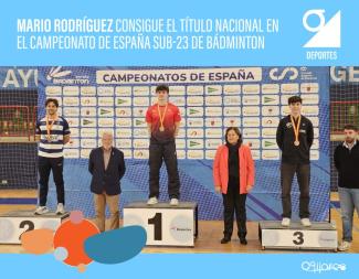🏸 ¡Orgullo de Ogíjares! Mario Rodríguez, con solo 17 años, se ha proclamado Campeón de España Sub-23 de Bádminton en Cartagena, firmando una actua...