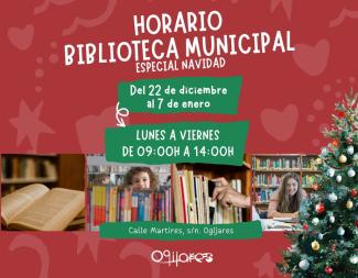 🎄📚 Horario especial de Navidad en la Biblioteca Municipal María Lejárraga 📚🎄  
  
Con motivo de las fiestas navideñas, la Biblioteca Municipal ...