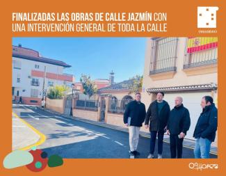 ✅ Finalizadas las obras en la Calle Jazmín  
  
Hemos concluido la actuación integral en la Calle Jazmín, donde se ha llevado a cabo la renovación...