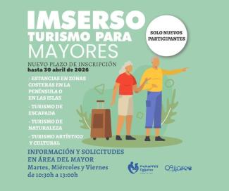 📣 ¡Ya está abierto el plazo de inscripción para el programa de turismo para mayores del IMSERSO! 🧳✨  
  
Si estás interesad@ en convertirte en n...