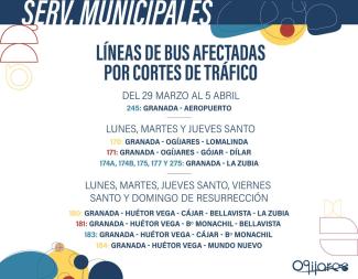 🚍 Cortes en el servicio de autobuses por Semana Santa  
  
Desde la Concejalía de Transporte y Movilidad del Ayuntamiento de Ogíjares informamos d...