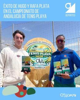 🏆 Grandes resultados para el deporte de Ogíjares en el Campeonato de Andalucía de Tenis Playa   
  
¡Seguimos celebrando éxitos! Hugo Plata Vargas...