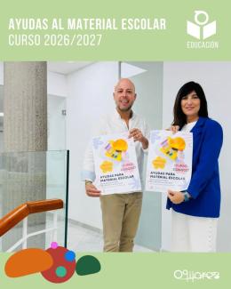 🎒📚 Ayudas para material escolar – Curso 2026/2027  
  
La concejalía de Educación del Ayuntamiento de Ogíjares pone en marcha las ayudas para mat...