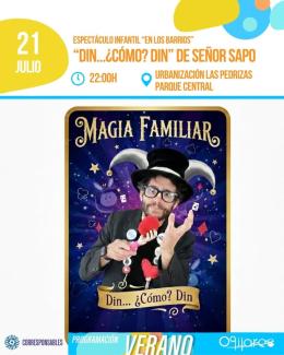 🎩 La magia vuelve a recorrer los barrios de Ogíjares.  
  
La compañía Señor Sapo presenta "DIN... ¿CÓMO? DIN", un espectáculo lleno de humor, ilu...