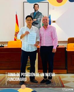🤝 El Ayuntamiento de Ogíjares continúa reforzando su plantilla municipal.  
  
Hoy ha tenido lugar el acto de toma de posesión de D. Jiexiang Luis...