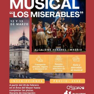 🎭✨ Viaje especial a Madrid: Musical “Los Miserables” ✨🎭  
  
La Concejalía del Mayor promueve un espectacular viaje los días jueves 12 y vierne...