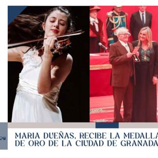🎻 María Dueñas, talento de Ogíjares, recibe la Medalla de Oro de la ciudad de Granada 🎻  
  
Un momento muy especial para nuestra vecina María Du...