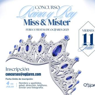 👑 ¡Buscamos Reina, Rey, Miss y Míster de las Fiestas de Ogíjares 2025!  
  
🗓️ Queda abierto el plazo de inscripción para participar en el tradici...