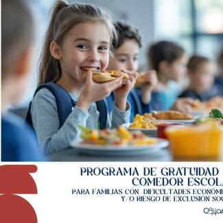 🍽️ Programa de gratuidad de comedor escolar  
  
Dirigido a familias con dificultades económicas y/o en riesgo de exclusión social.  
  
📅 Plazo d...