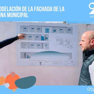 💧 Avanzamos en la mejora de nuestras instalaciones deportivas 🏗️  
  
La remodelación de la fachada de la Piscina Municipal marca el inicio del Pl...