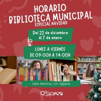 🎄📚 Horario especial de Navidad en la Biblioteca Municipal María Lejárraga 📚🎄  
  
Con motivo de las fiestas navideñas, la Biblioteca Municipal ...