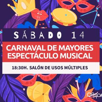 🎉💃 Carnaval de Mayores & San Valentín en Ogíjares 🕺🎶  
  
❤ "Enamórate en Carnaval" ❤  
  
Esta tarde llega uno de los momentos más especiales ...