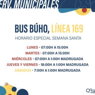 🚌 Horario especial del bus búho (Línea 169)  
  
Desde la Concejalía de Transporte y Movilidad del Ayuntamiento de Ogíjares informamos del horario...