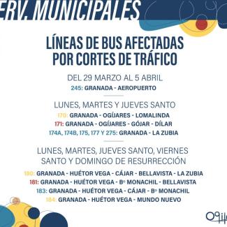 🚍 Cortes en el servicio de autobuses por Semana Santa  
  
Desde la Concejalía de Transporte y Movilidad del Ayuntamiento de Ogíjares informamos d...