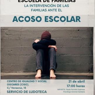 👨‍👩‍👧 Escuela de Familias en Ogíjares  
  
📅 Martes 21 de abril  
🕔 17:00 h  
📍 Centro de Igualdad Social de Ogíjares (C.I.S.O.)  
  
“Interv...