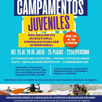 🌞 CAMPAMENTOS DE VERANO JUVENILES EN OGÍJARES ¡Vive tu mejor verano!  
  
📍 Lugar: Río Secreto Aventura – Hornachuelos (Córdoba)  
👥 Edad: de 12...