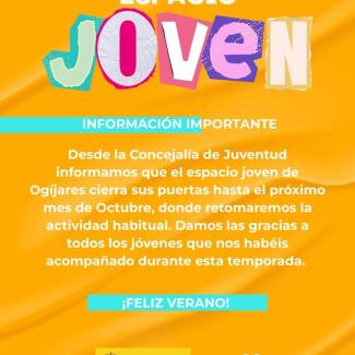 🎮 El Espacio Joven de Ogíjares despide la temporada hasta el próximo mes de octubre.  
  
Desde la Concejalía de Juventud queremos agradecer a tod...