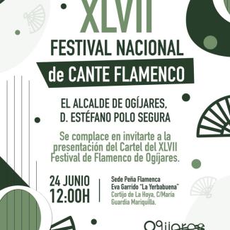 🎤 Presentación oficial del XLVII Festival Nacional de Cante Flamenco de Ogíjares, uno de los grandes referentes del flamenco en Andalucía, declara...