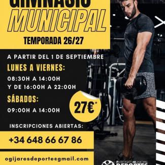 🏋️ Las inscripciones para el Gimnasio Municipal ya están abiertas.  
  
A partir del 1 de septiembre, podrás hacer uso de la sala de musculación y ...