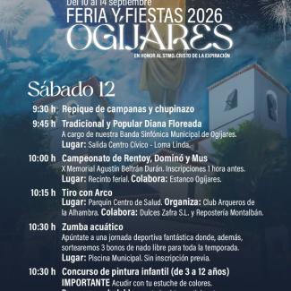 El sábado viene fuerte en las Fiestas Populares de Ogíjares. 🎉  
  
El día reunirá actividades deportivas, propuestas infantiles, juegos de agua, ...