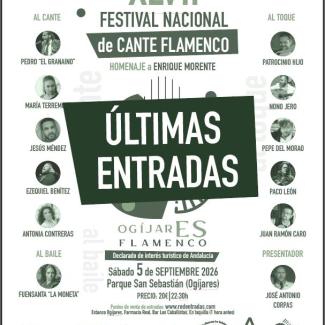 🎶 ¡Últimas entradas para el XLVII Festival Nacional de Cante Flamenco de Ogíjares!  
  
🎟️ También habrá venta en taquilla el mismo día del festiv...